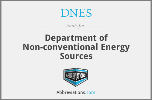 DNES - Department of Non-conventional Energy Sources