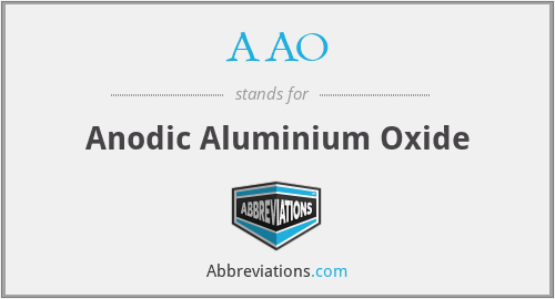 AAO - Anodic Aluminium Oxide