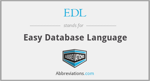 EDL - Easy Database Language
