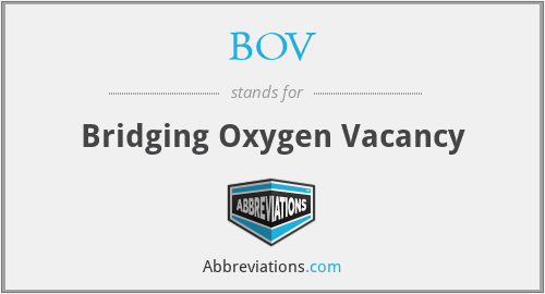 BOV - Bridging Oxygen Vacancy