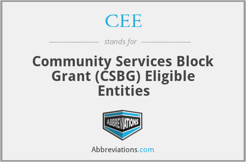 CEE - Community Services Block Grant (CSBG) Eligible Entities