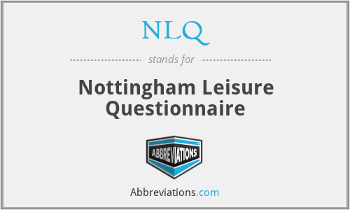 NLQ - Nottingham Leisure Questionnaire
