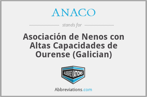 ANACO - Asociación de Nenos con Altas Capacidades de Ourense (Galician)