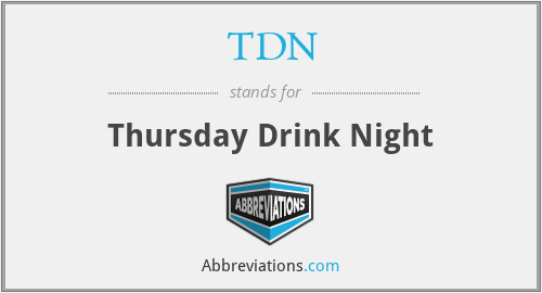 TDN - Thursday Drink Night