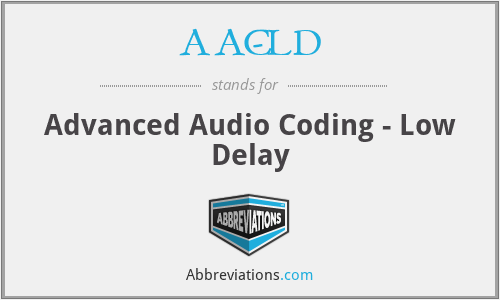 AAC-LD - Advanced Audio Coding - Low Delay