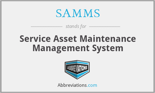 SAMMS - Service Asset Maintenance Management System