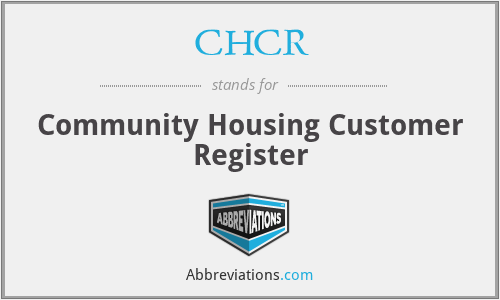 CHCR - Community Housing Customer Register
