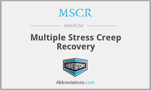 MSCR - Multiple Stress Creep Recovery