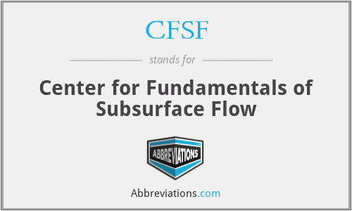 CFSF - Center for Fundamentals of Subsurface Flow