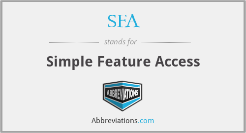 SFA - Simple Feature Access