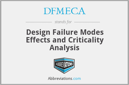 DFMECA - Design Failure Modes Effects and Criticality Analysis