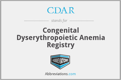 CDAR - Congenital Dyserythropoietic Anemia Registry