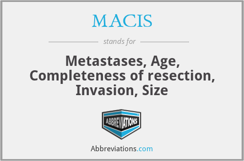 MACIS - Metastases, Age, Completeness of resection, Invasion, Size