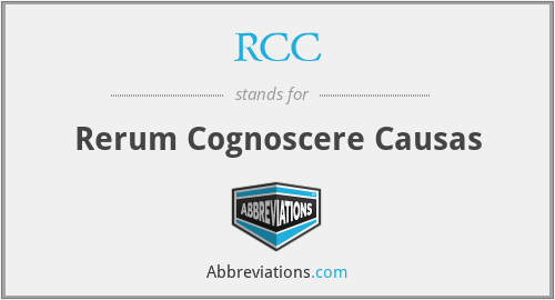 RCC - Rerum Cognoscere Causas