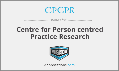 CPCPR - Centre for Person centred Practice Research