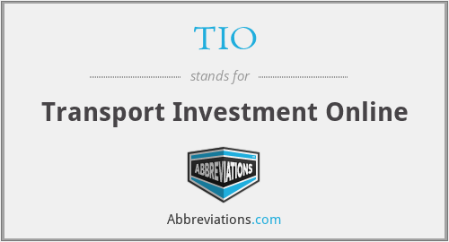 TIO - Transport Investment Online