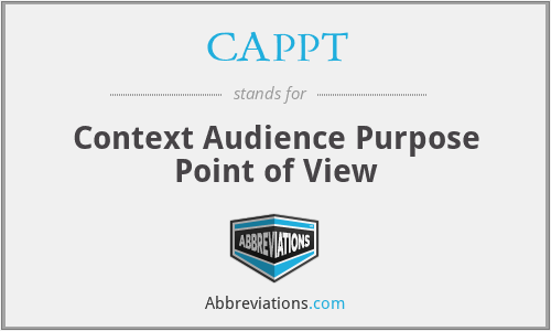 CAPPT - Context Audience Purpose Point of View