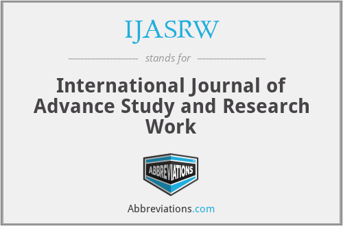 IJASRW - International Journal of Advance Study and Research Work
