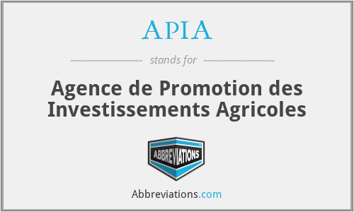 APIA - Agence de Promotion des Investissements Agricoles