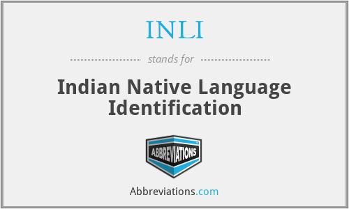 INLI - Indian Native Language Identification