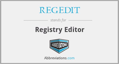REGEDIT - Registry Editor