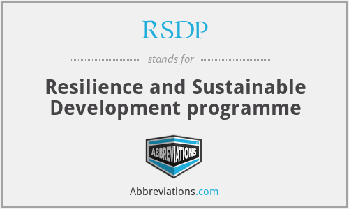 RSDP - Resilience and Sustainable Development programme