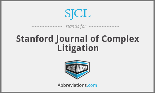 SJCL - Stanford Journal of Complex Litigation