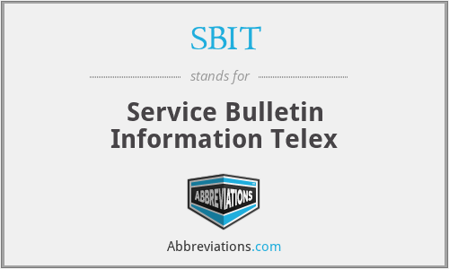 SBIT - Service Bulletin Information Telex
