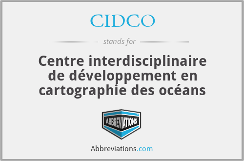 CIDCO - Centre interdisciplinaire de développement en cartographie des océans