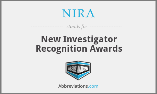 NIRA - New Investigator Recognition Awards