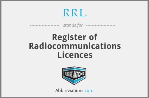 RRL - Register of Radiocommunications Licences