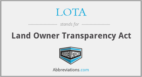 LOTA - Land Owner Transparency Act