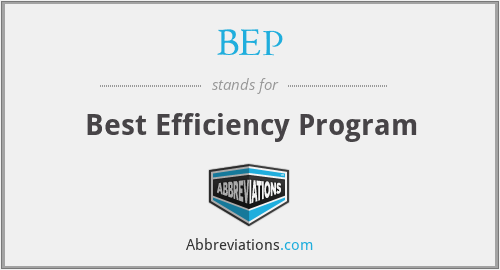 BEP - Best Efficiency Program