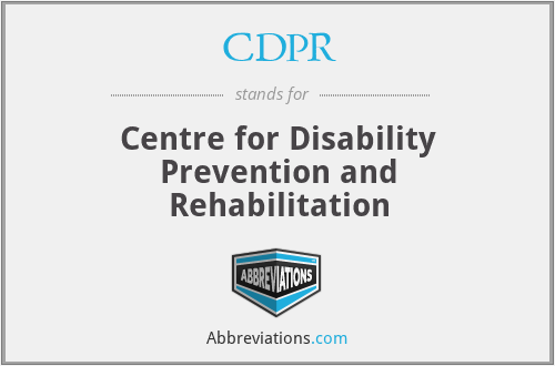 CDPR - Centre for Disability Prevention and Rehabilitation