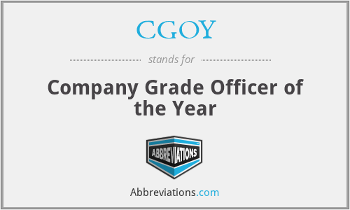 CGOY - Company Grade Officer of the Year