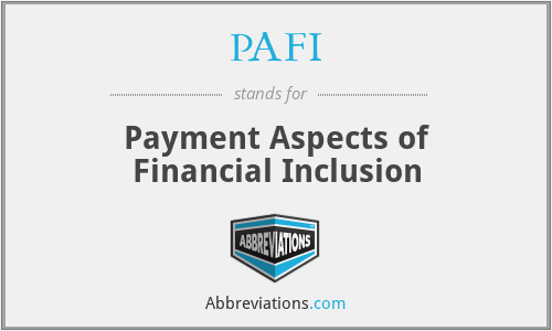 PAFI - Payment Aspects of Financial Inclusion