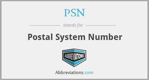 PSN - Postal System Number