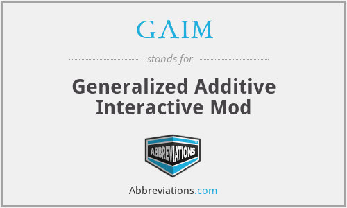 GAIM - Generalized Additive Interactive Mod