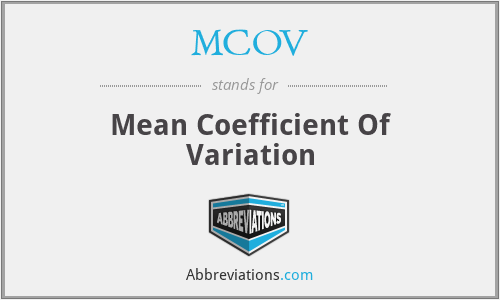 MCOV - Mean Coefficient Of Variation