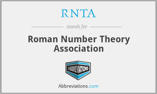 RNTA - Roman Number Theory Association