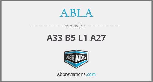 ABLA - A33 B5 L1 A27