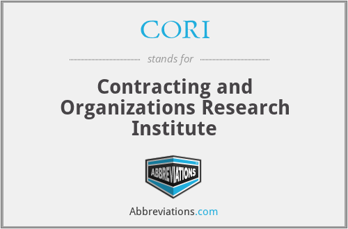 CORI - Contracting and Organizations Research Institute