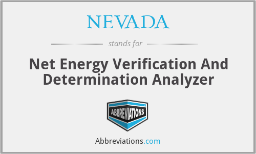 NEVADA - Net Energy Verification And Determination Analyzer