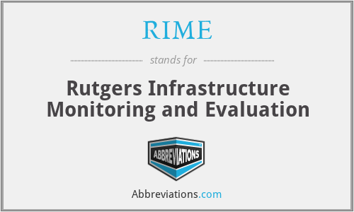 RIME - Rutgers Infrastructure Monitoring and Evaluation