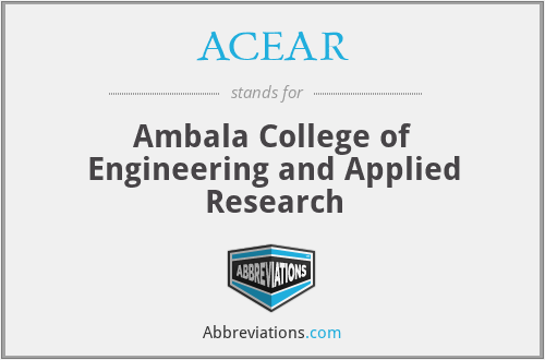 ACEAR - Ambala College of Engineering and Applied Research