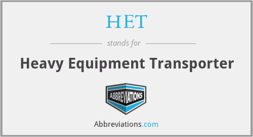 HET - Heavy Equipment Transporter