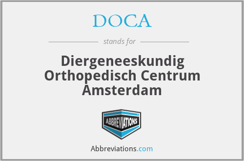 DOCA - Diergeneeskundig Orthopedisch Centrum Amsterdam