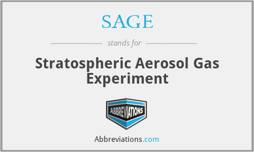 SAGE - Stratospheric Aerosol Gas Experiment