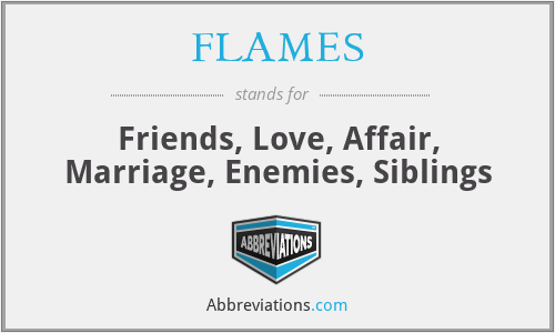 FLAMES - Friends, Love, Affair, Marriage, Enemies, Siblings