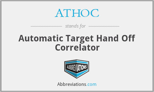 ATHOC - Automatic Target Hand Off Correlator